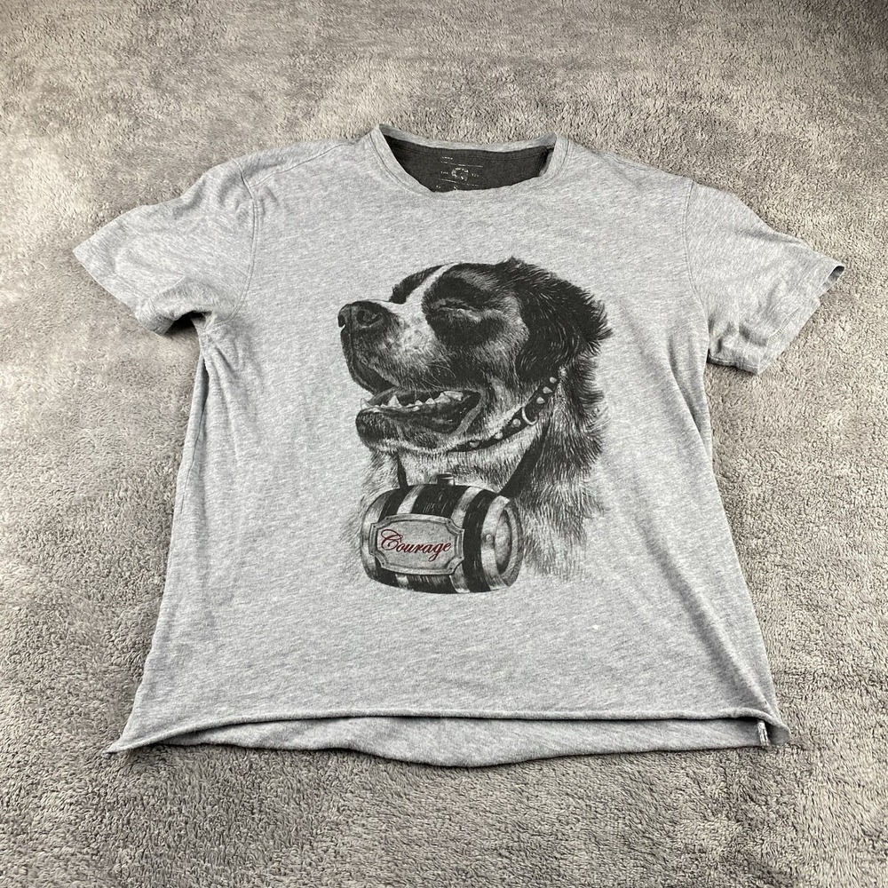 The Gap Short Sleeve Graphic T Shirt Womens Small Gray Dog Animal